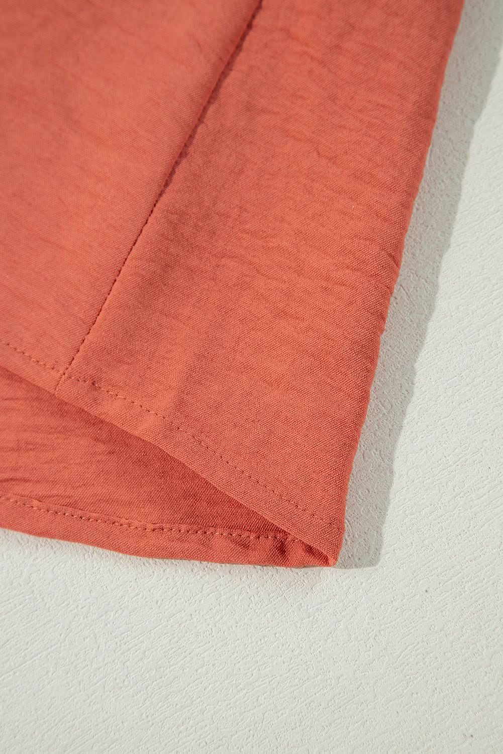 Russet Orange Swiss Dot Balloon Sleeve Loose Blouse - Love Salve